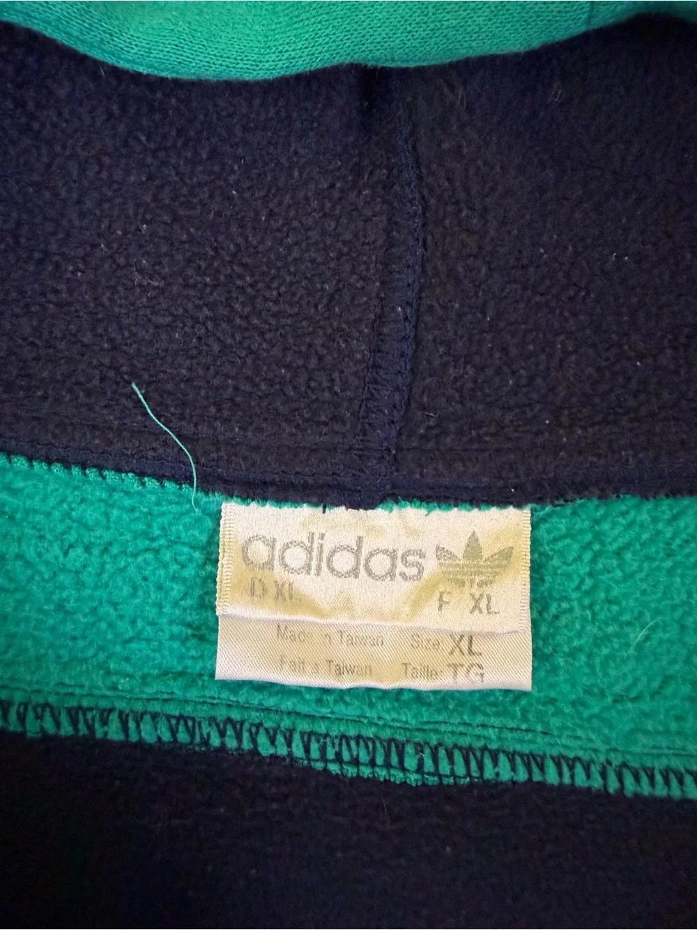 Vintage 80's Adidas Trefoil Pullover Quarter Zip Color Block Hoodie